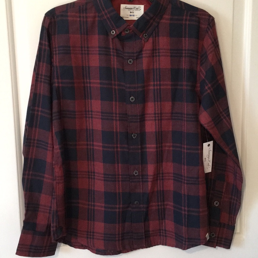 Boys plaid dress shirt.